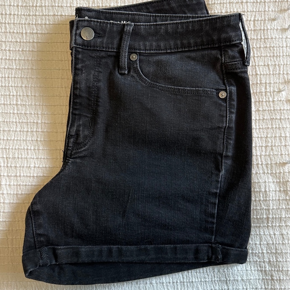 Mossimo Black Denim High Rise Midi Shorts